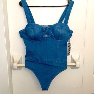 Denim bodysuit